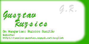 gusztav ruzsics business card