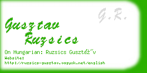 gusztav ruzsics business card